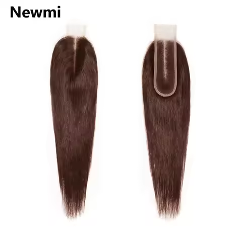 Chocolate Brown 2x6 Lace Frontal Closure Human Hair 4# Straight 2x6 Lace Closure Middle Part Brazili