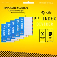 MYFILES PP Plastic Index Divider 11 Holes Sheet Protector For Ring File Months Alphabet Numbering Co
