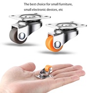 M&K | 0.5 Inch Small Swivel Casters 360 Degree Rotating Mini Furniture Wheel TPR Silent Storage Box 