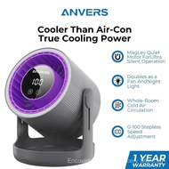 Anvers C1 Portable Wall Mount Fan | 3600mAh, Silent Turbo Air Circulation with LED Light