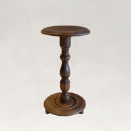 復古雕刻木製花架 展示架 圓桌