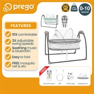 Prego Breezy Baby Swing Electric Auto Cradle Newborn Buaian Elektrik Ayunan Boleh Lipat Foldable Blu