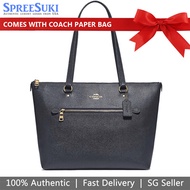 Coach Handbag With Gift Paper Bag Gallery Tote Midnight Blue # F79608
