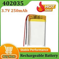 New 3.7V 250mAh 402035 Lipo Rechargeable Battery for MP3 GPS Recorder Bluetooth Headset Video Pen Fa