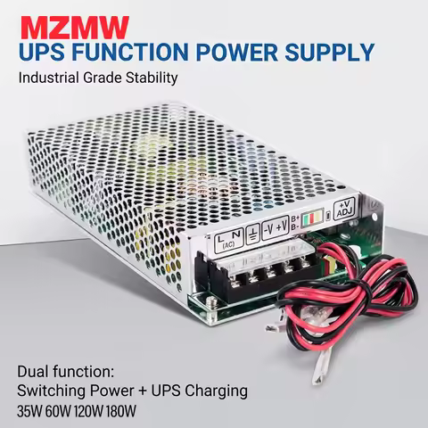 MZMW Switching Power Supply with UPS Charging Function SC 35W 60W 120W 180W 12V 24V AC/DC Monitor CC