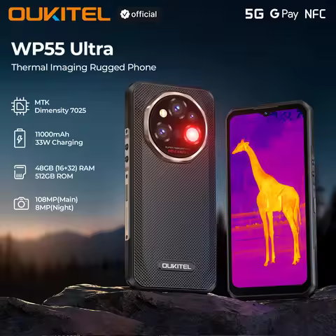 【New】OUKITEL WP55 Ultra Rugged Phone - Thermal Imaging 5G Smartphone, MTK 7025, 48+512GB, 11000mAh,