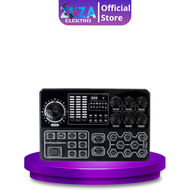 Crust Pro Mixer Sound Card Bluetooth Portable Live Broadcast Karaoke - P5 - soundcard v8 lengkap ori