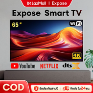 EXPOSE ทีวี 65 นิ้ว ทีวี 55 Smart tv WiFi Android 11.0 ทีวี 4K สมาร์ททีวี Youtube NETFLIX Goolgle รับประกัน 3ป