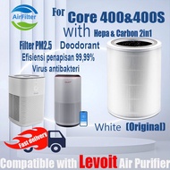 Original and Authentic Replacement Compatible with levoit Core 400&amp;400S Filter Air Purifier Accessories True Original HEPA&amp;Active Carbon High-Efficiency H13 Antibacteria Virus and