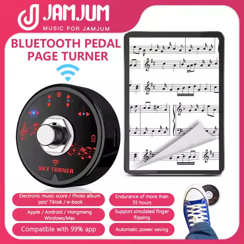 Wireless Page Turner Pedal Rechargeable Wireless Foot Switch for Tablet Smartphone Electronic Music 