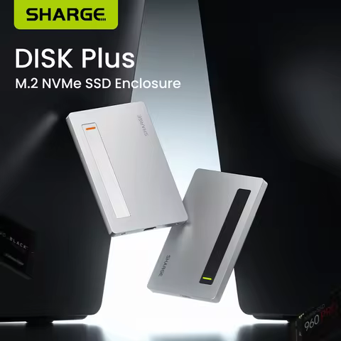 SHARGE Disk Plus SSD Enclosure M.2 2280 NVMe 10Gbps USB C 3.2 Gen2 Aluminum Support up to 4TB for Ma