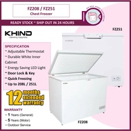 KHIND Chest Freezer Peti Dingin Beku 208L / 251L ~ FZ208 / FZ251