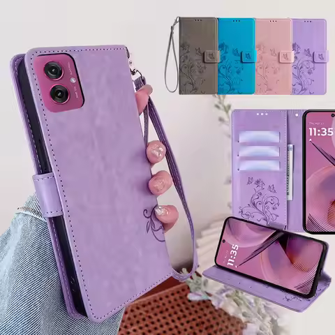 Leather Flip Wallet Case for Motorola G85 G75 G55 G45 G35 G15 G05 G84 G64Y G64 G54 Power Moto G34 G2
