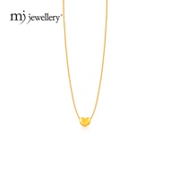 MJ Jewellery 999.9/24K Pure Gold Mini Love with 375/9K Gold Necklace Set