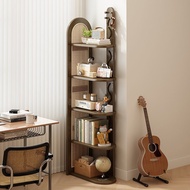 Rattan corner shelf for living room and bedroom, multi-layer storage rack, floor-standing home corne