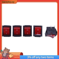 [In Stock]5 x Red Illuminated Light On/Off DPST Boat Rocker Switch 16A/250V 20A/125V AC