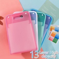 13-Layer Handle Folder Long File Organizer Expanding File Folder Portable Folder Bag With Handle