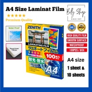 Zenith Thick Laminate Film Laminate Film A4 size Laminat Paper - Waterproof (1 & 10 sheets) Laminate
