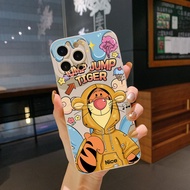 เคสโทรศัพท์สำหรับ iPhone 15 14 Plus 13 12 Pro Max 11 XR 7 8 SE 2020หมีพูเท่ๆเคสขอบสี่เหลี่ยมเสือฝาครอบป้องกันเลนส์เต็ม