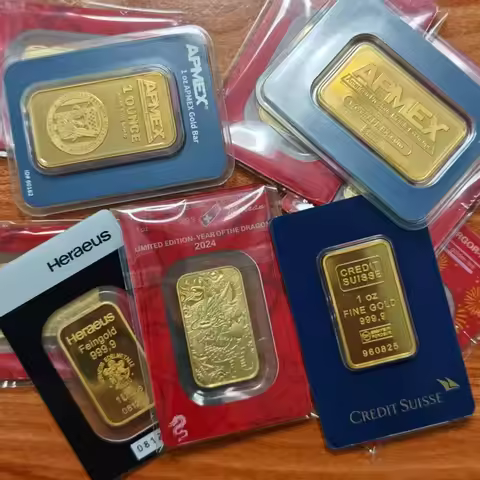 Various Styles Switzerland Gold Plated Bar Gold Bullion Suisse 1 oz Copper Bar with Serial Numbers N