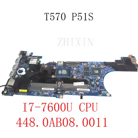For Lenovo ThinkPad T570 P51S Laptop Motherboard with I7-7600U CPU DDR4 LTS-1 MB 16820-1 448.0AB08.0