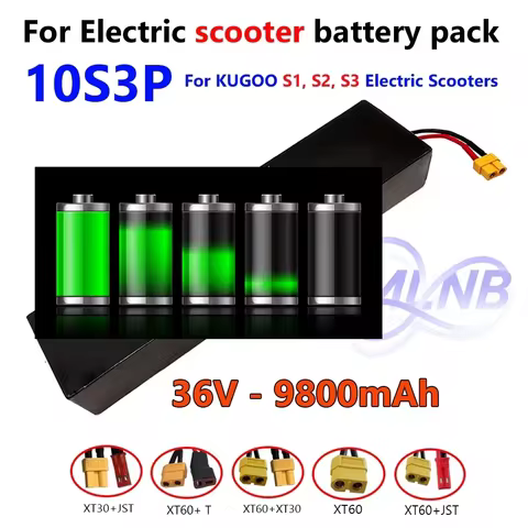 36V 9800mAh battery For KUGOO S1, S2, S3 Electric Scooters built-in BMS 18650 10S3P lithium-ion batt