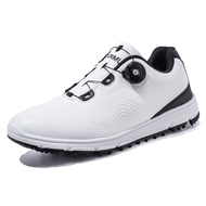 NEW Korean Mens Golf Shoes Waterproof Microfiber Leather Upper Fixed Shoe Anti-slip Sneaker Lace Cas