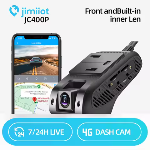 Jimiiot JC400P 4G Dual Dash Cams with Live Video Car Camera Wifi Hotspot GPS Tracking DVR 7/24H Remo