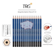 TRG Graphite Sketch Drawing Pencil P-13 - Graphite Sketch Drawing Pencil 4H 3H 2H H HB B 2B 3B 4B 5B