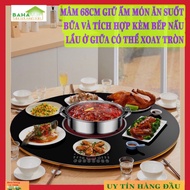 68CM PLATE TO KEEP WARM TRANSPARENT AND INTEGRATED DININGPiece WITH HOT POT COOKER IN THE MIDDLE CAN