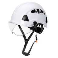 【Hot deal】 Carbon Fiber Pattern Safety Helmet With Goggle Visor Industrial Work Construction Hard Ha