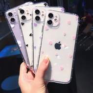 Fashion Love Heart Transparent Soft Phone Case for IPhone 13 12 Pro Max 11 Pro MAX X XS XR 7 8 Plus SE 2020 Cute Wave Point Soft Cover
