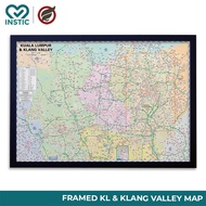 Frambie Kuala Lumpur Map With Frame | Framed KL & Klang Valley Map Print | Large Format 61x91cm