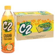 Thùng 24 chai Trà Xanh C2 Vị Chanh/ Vị Đào x 500ml