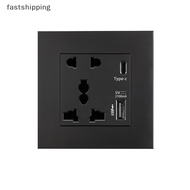 [Fast] 2100ma USB Power Socket Crystal Glass Panel 13A UK Wall Socket Interface [Can]