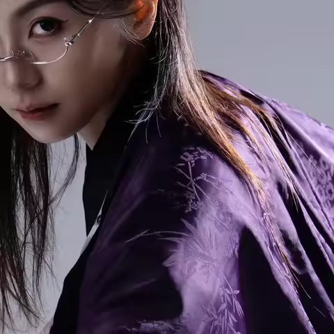 Purple Tang round neck robe restoration original Hanfu autumn man daily performance costum class Chi