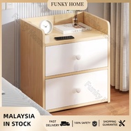 Funky Home-Nordic Modern Wooden Bedside Table Nightstand Side Table Storage Cabinet With Drawer
