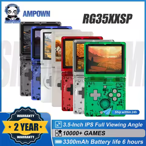 AMPOWN Anbernic RG35XXSP Folding 3.5'' IPS Linux OS Portable Video Game Console Portable Handheld Ga
