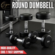 【SLS】Round Dumbbell Rubber Coated 2.5kg-25kg Home Fitness Equipment Gym Workout Set Exercise Dumbbel