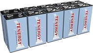 Tenergy 9V NiMH Battery, High Capacity 250mAh Rechargeable 9 Volt Batteries for Smoke Detector/Alarm