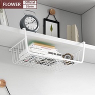 FOF 1pc White/ck Hanging Net Basket Iron Material Large Capacity Hanging Under Cabinet Wall Wardrobe
