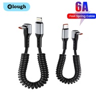 Elough 6A Spring USB C Cable Elbow Retractable USB Type C Fast Charging Cable Wire