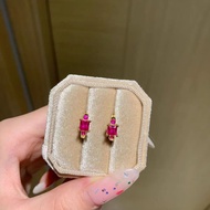 G Giant WhiteningRose Red Zircon Earrings Earrings Earrings Vintage Diamond Earrings Earrings Earrin