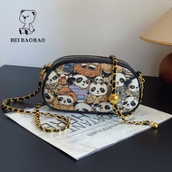 Canvas Chain Bag Small Round North Bag Source Fashion Embroidery 2025 Bear Shoulder Single Messenger