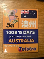 澳洲 全新 Telstra 10GB/15日 5G 純數據SIM卡 (有效期2025/11/30)