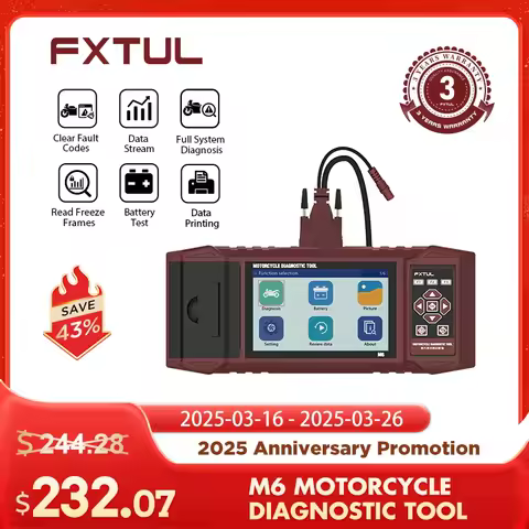FXTUL M6 Universal Multi-Lingual Motorcycle Diagnostic Machine Professional Motorbike Code Reader &