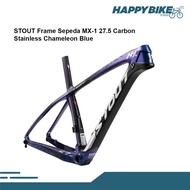 STOUT Frame Sepeda MTB MX Carbon 27.5" Chameleon Blue Stainless Rangka Sepeda