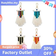 Excellent Boho Rainbow Keychain, Macrame Rainbow Keyrings Keychains with Tassel for Car Key Bag Purse Charm Unique Gift