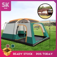 SKPLUS 8-12 Person Large Camping Tent Waterproof Outdoor Camping Tent With 2 Bedroom Compartment