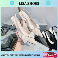 HM00 pointy toe bow high heel mules with 7cm high heel for girls going to parties and going out